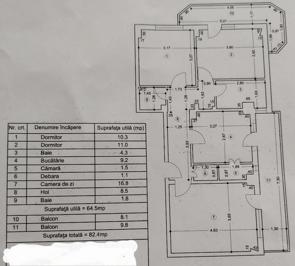 Apartament trei camere, Zavoi