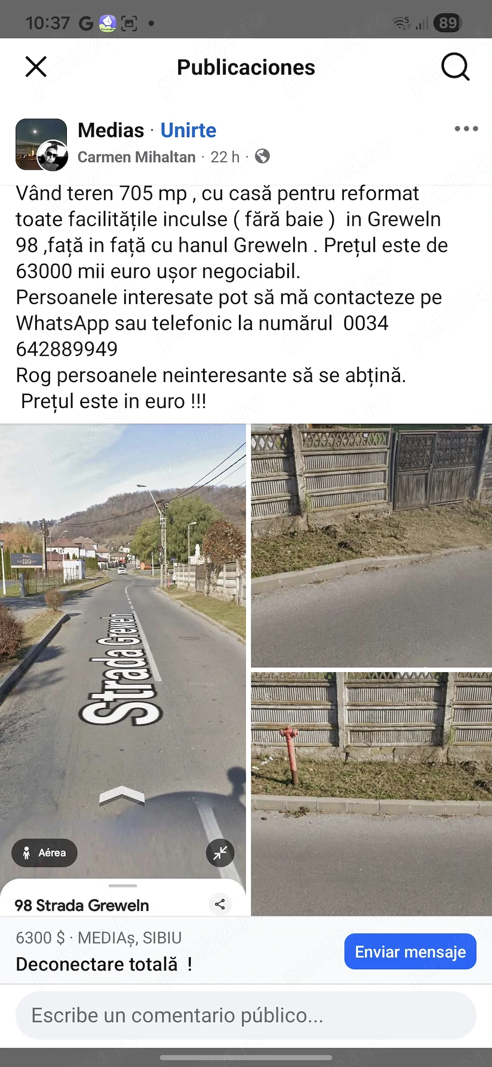 Se vinde casa in greweln fata in fata cu hanul