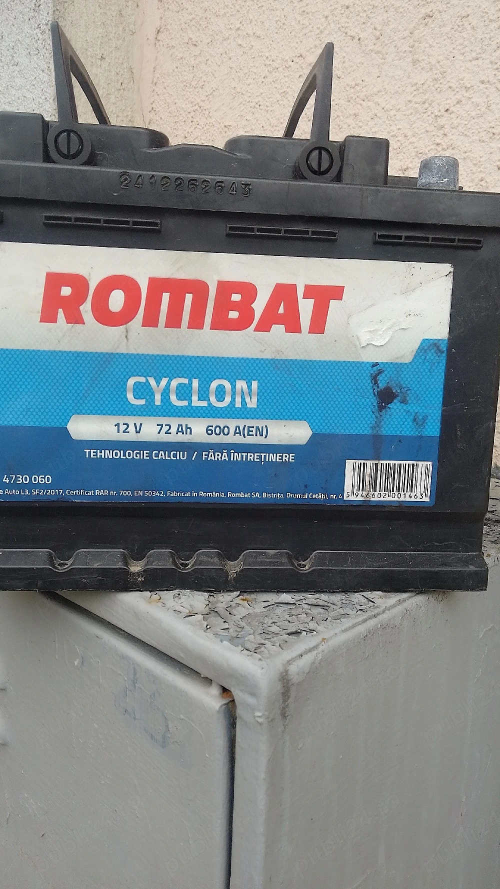 Baterie auto , Rombat Cyclon 12 V. 72 Ap 600A ( EN) 