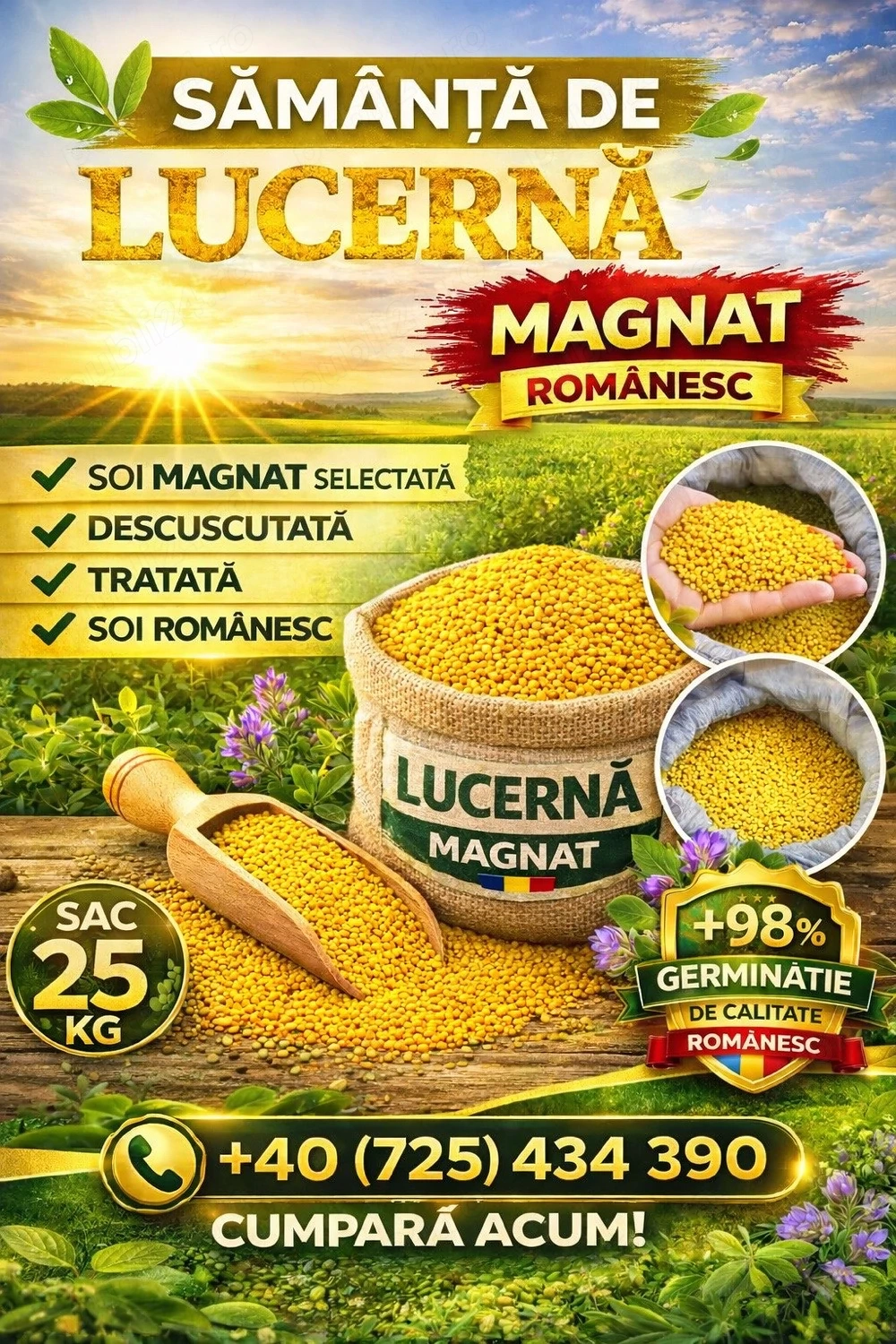 Sămânță de Lucerna soi magnat 100%