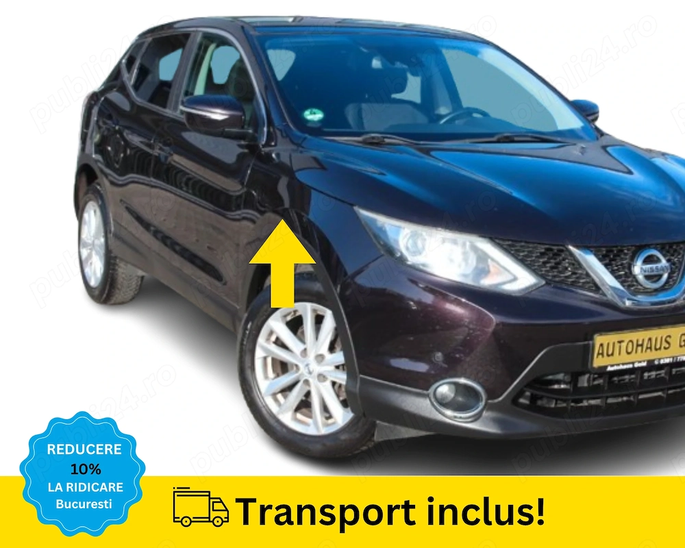 Aripa fata dreapta Nissan Qashqai 2 2013-2017 VISINIU VOPSITA