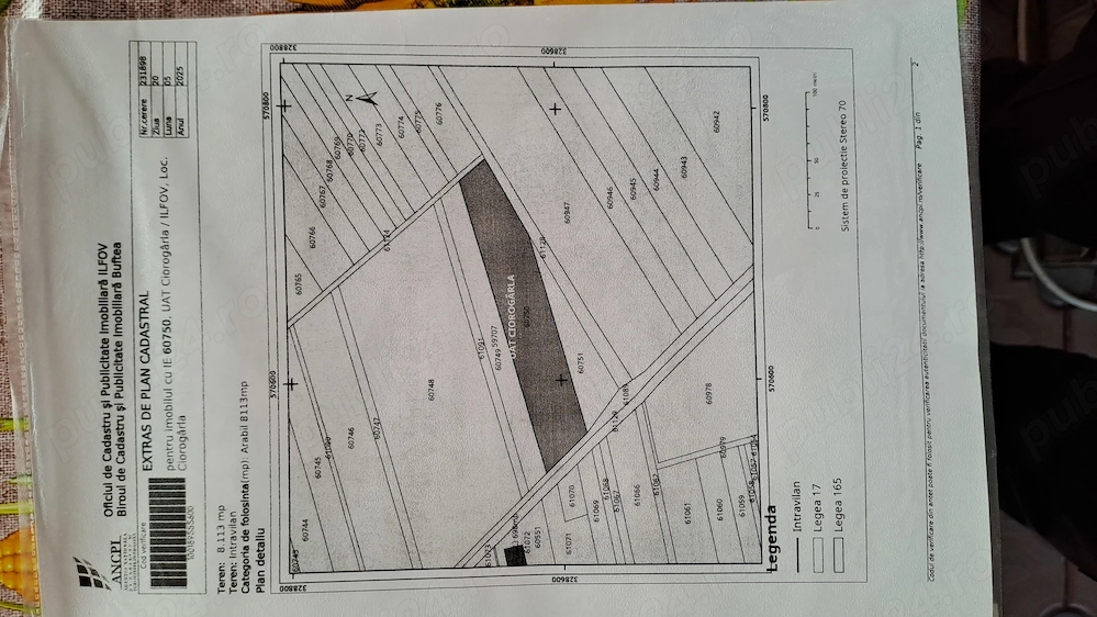 Teren de vânzare. CIOROGARLA .  intravilan  