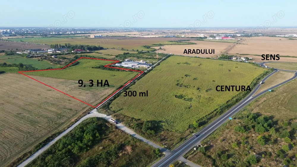 Teren cu PUZ logistic industrial, centura, autostrada,Timisoara NORD