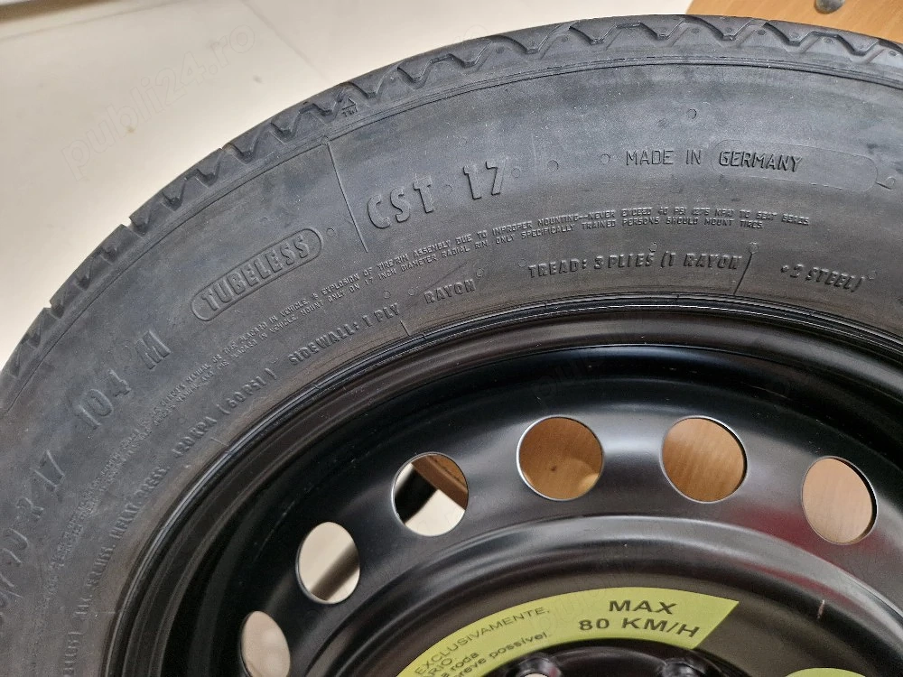 Roată de rezerva slim Hyundai, Kia 5×114,3 pe 17