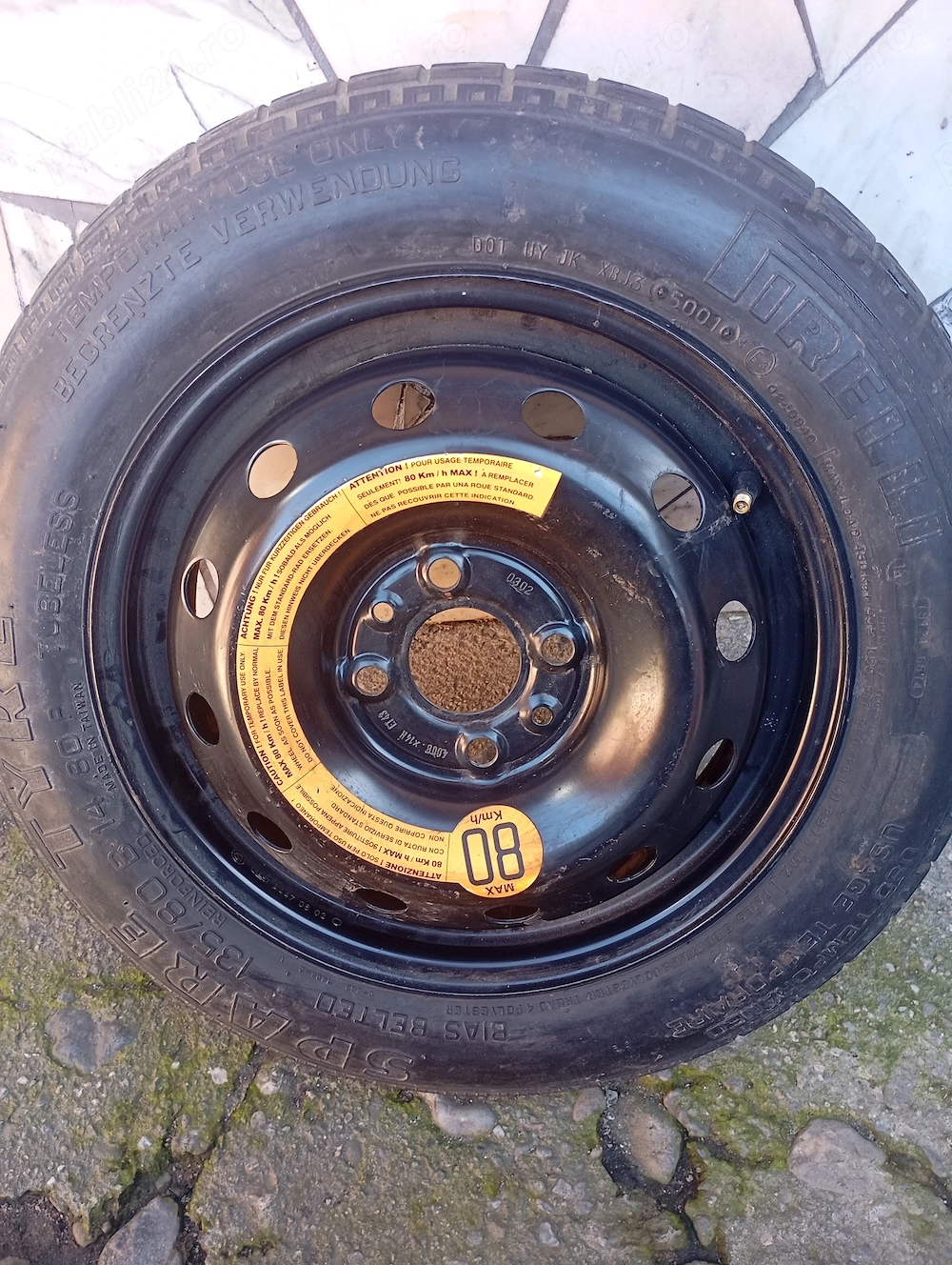 Roata rezerva 135/80 b14 fiat