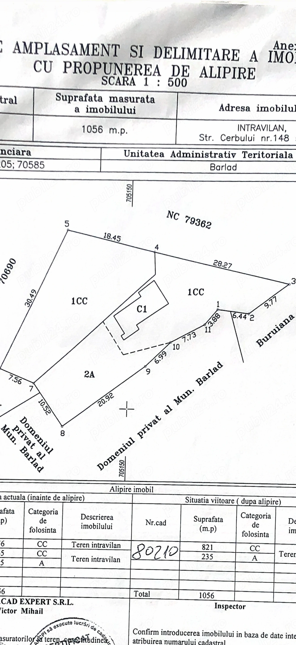 Teren intravilan 1054 mp