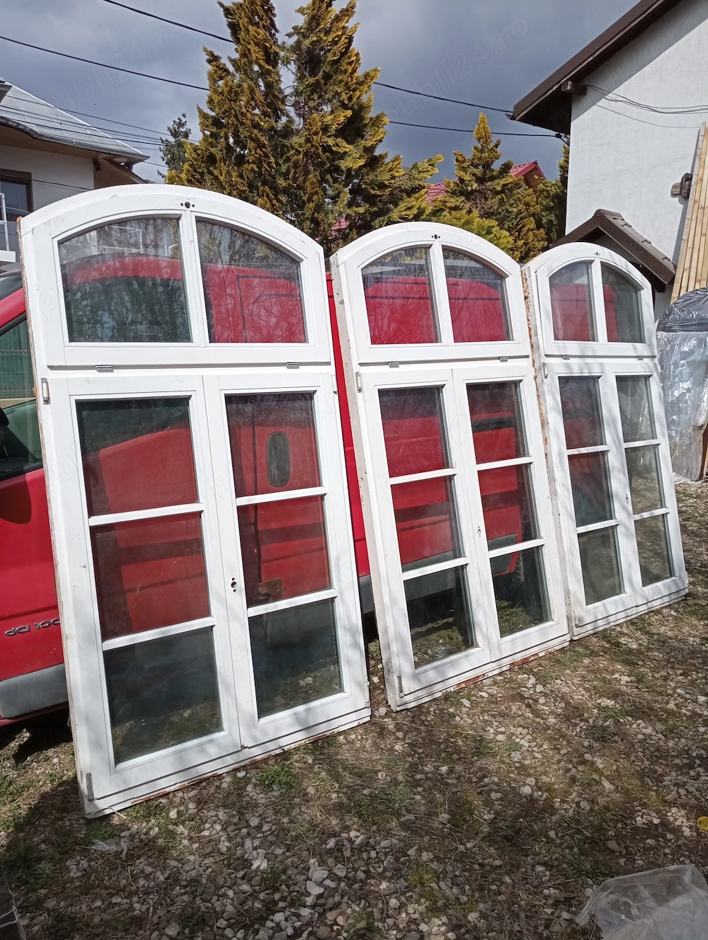 Ferestre boltite arcada lemn stratificat+geam termopan