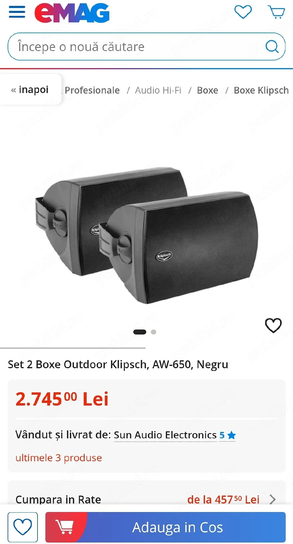 Boxe audio profesionale klipsch