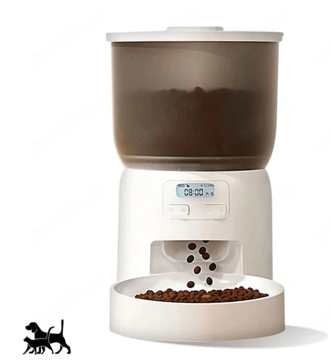 Hranitor Eboda PF10 dispenser mancare pisici caini boabe 3L programabil