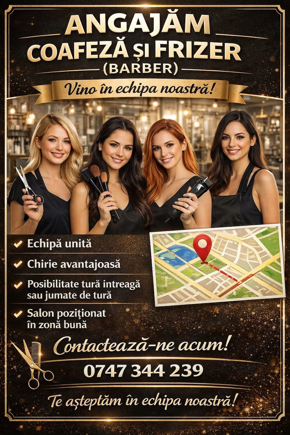 Mărim echipa căutăm colegă la coafură  frizerie