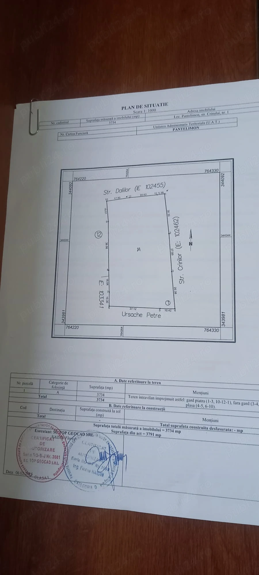 Teren Intravilan Pantelimon, Constanta, 3734 mp.