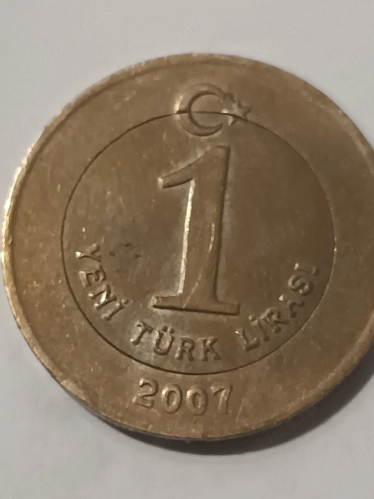 monedă de colecție de 1 "Noua Liră Turcească" (Yeni Türk Liras ) din anul 2007