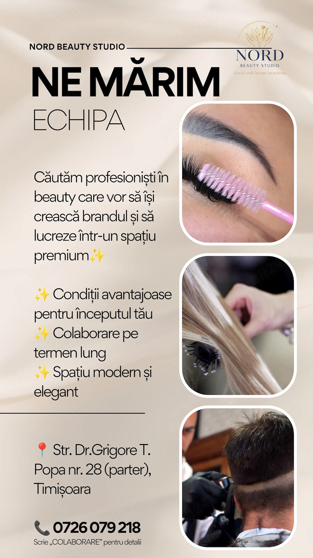 Căutăm colaboratori pe partea de beauty
