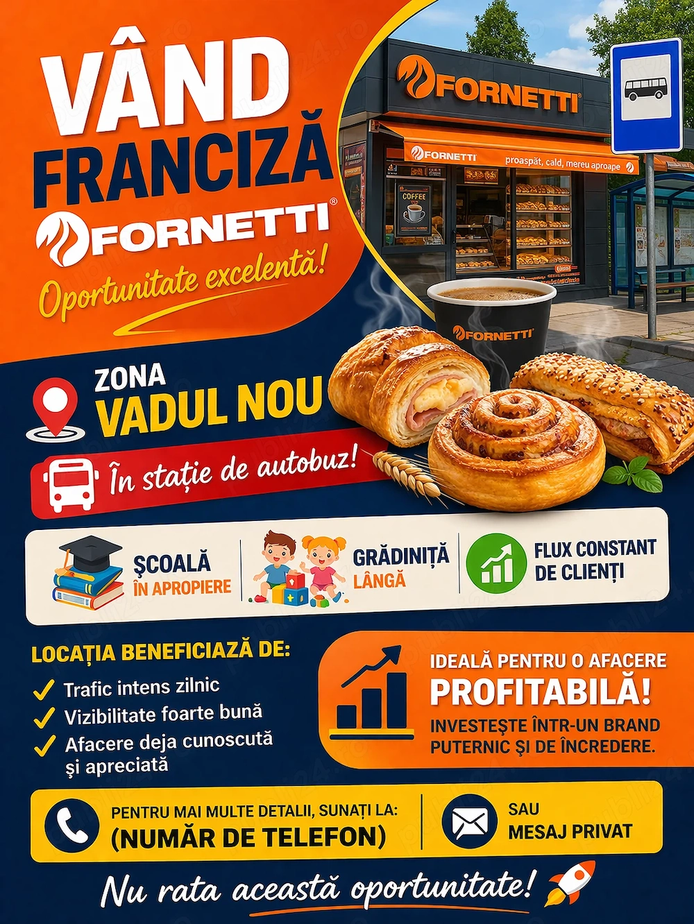 Vând afacere la cheie Fornetti 