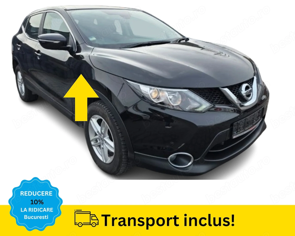 Aripa fata dreapta Nissan Qashqai 2 2013-2017 NEGRU VOPSITA