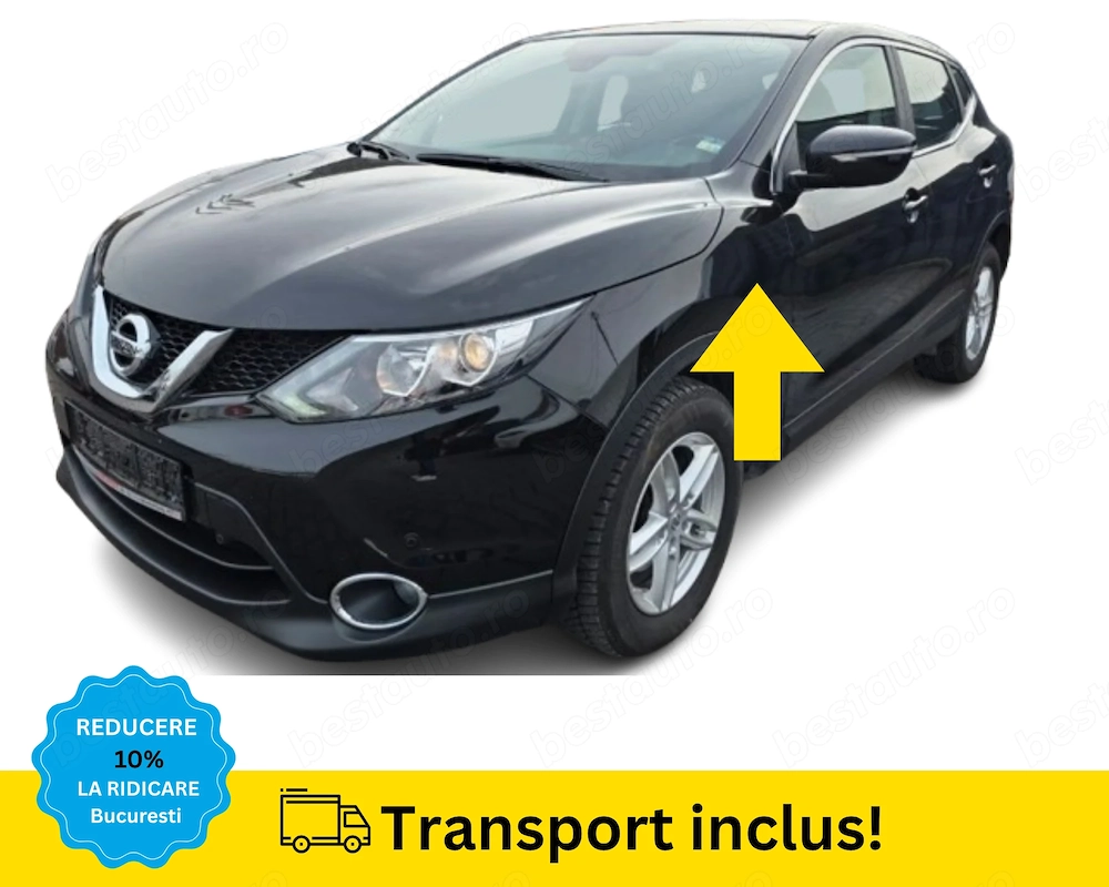 Aripa fata stanga Nissan Qashqai 2 2013-2017 NEGRU VOPSITA