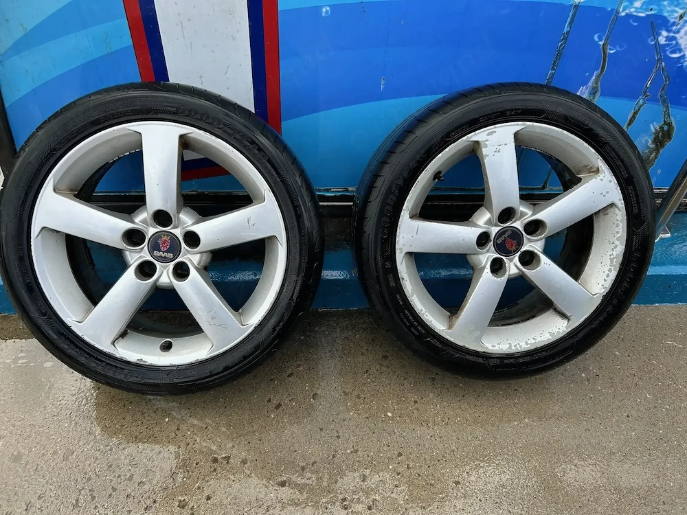 Roti Saab/Opel jante alu si anvelope 225 45 r17 Goodyear vara