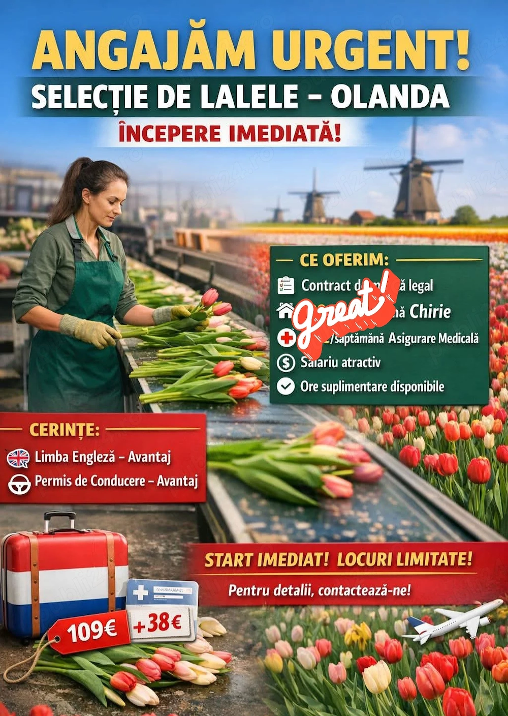 Se caută 4 cupluri la sortat de.flori 