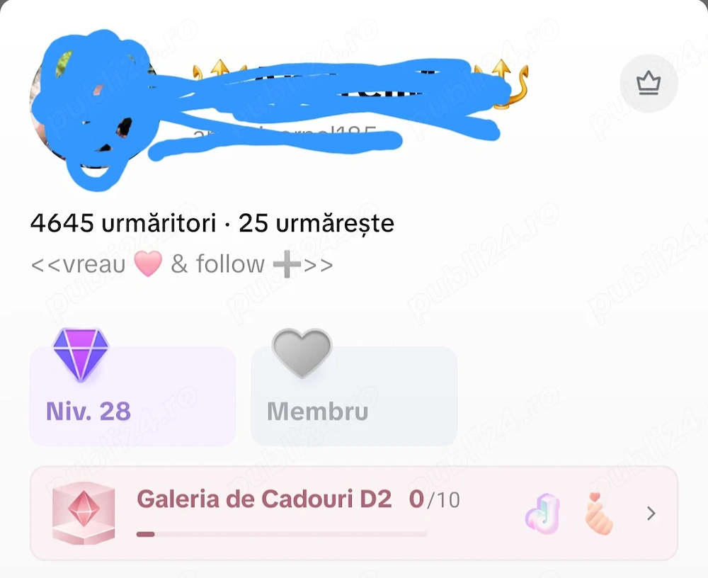 Vând cont de tiktok.
