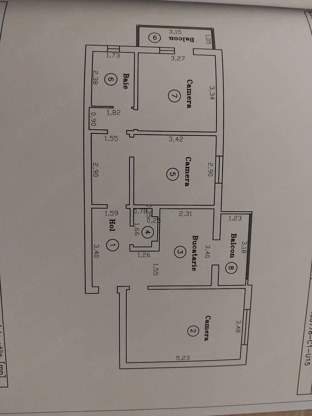 Proprietar, vand apartament 3 camere, decomandat, zona Dambovita