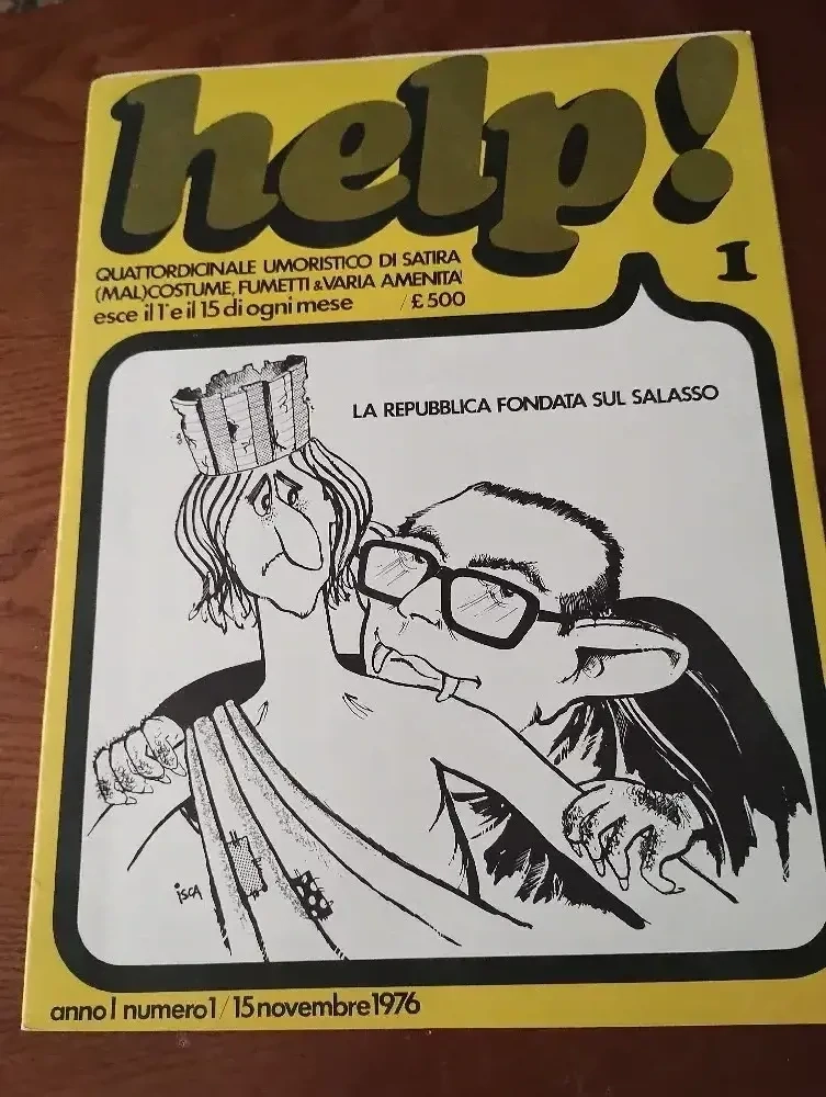 203. Revista Help nr 1, noiembrie 1976, umor scris di caricaturi, Italia