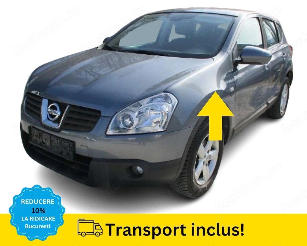 Aripa fata stanga Nissan Qashqai 2007-2010 Gri inchis VOPSITA