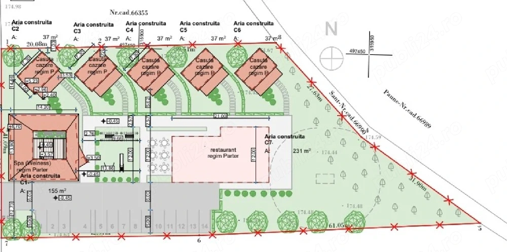 Vând teren intravilan CF. 66354, de 3.278 mp, front stradal de 41,09 ml