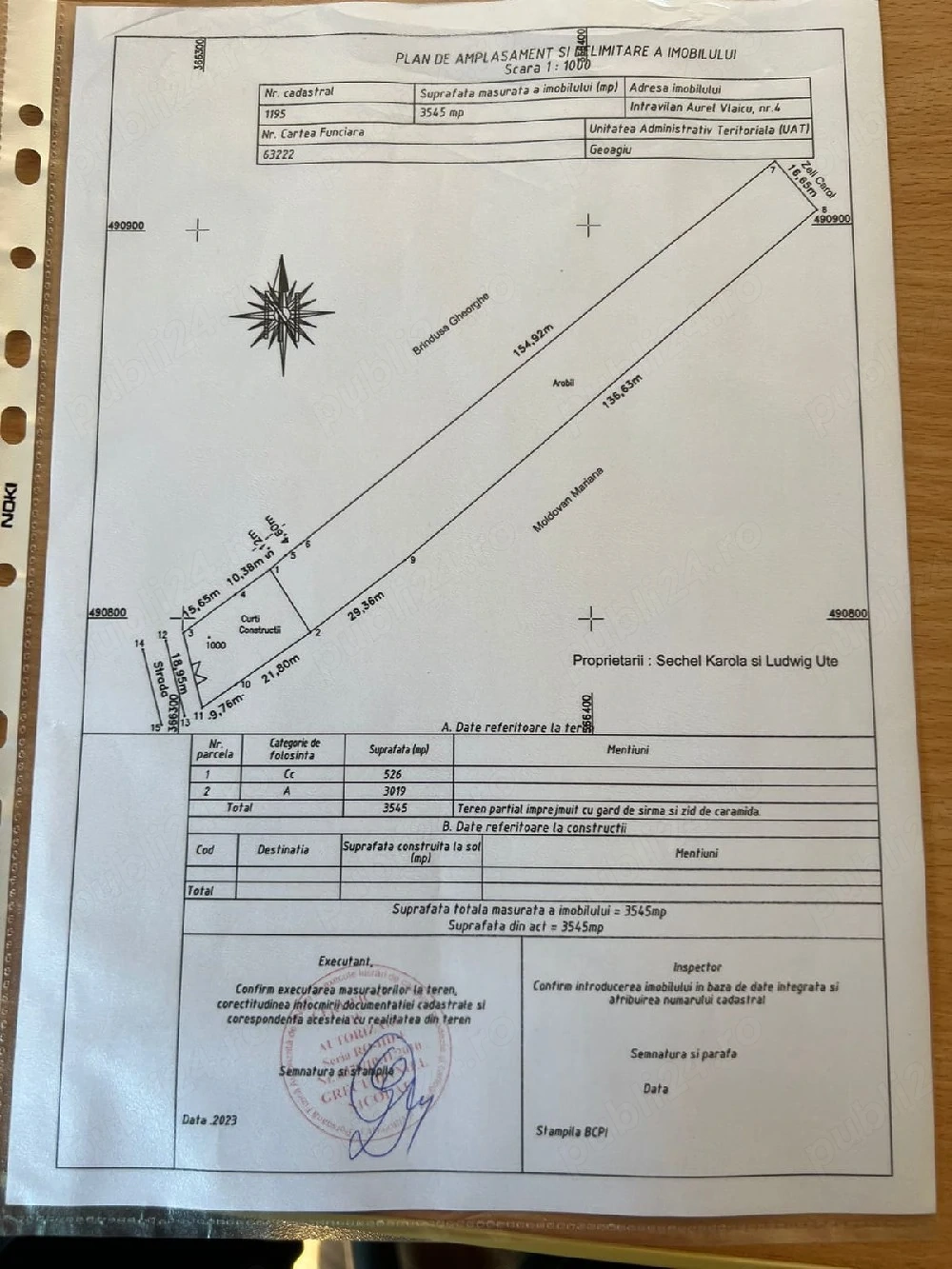 Vand teren intravilan Aurel Vlaicu nr 4