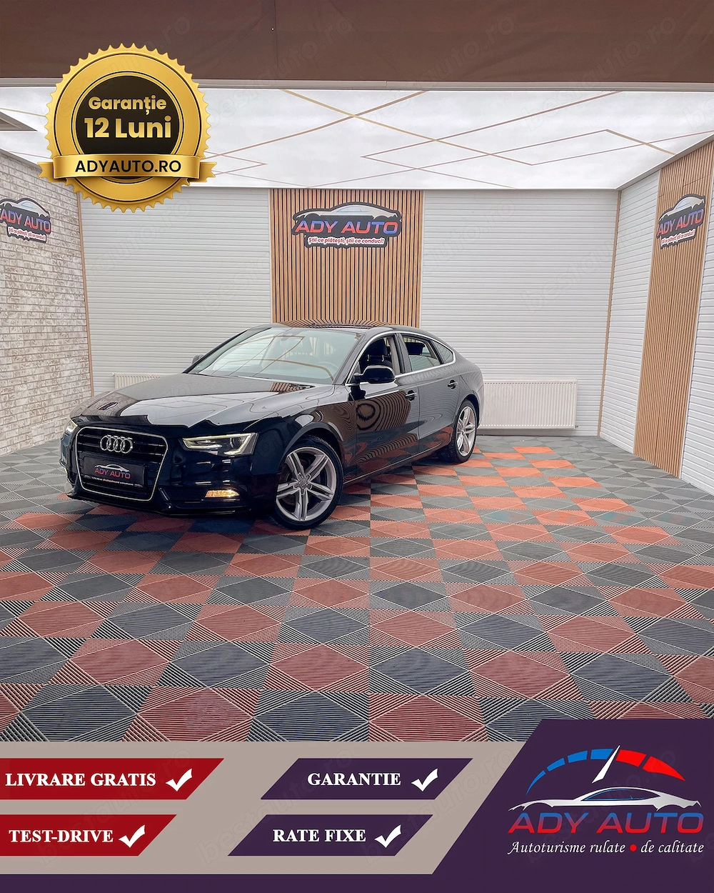 AUDI A5. 2,0 Benzina . 210 Cp. Cutie AUTOMATA   RAR+ITP. Garantie 12 luni. Rate fixe. Buy-Back. 