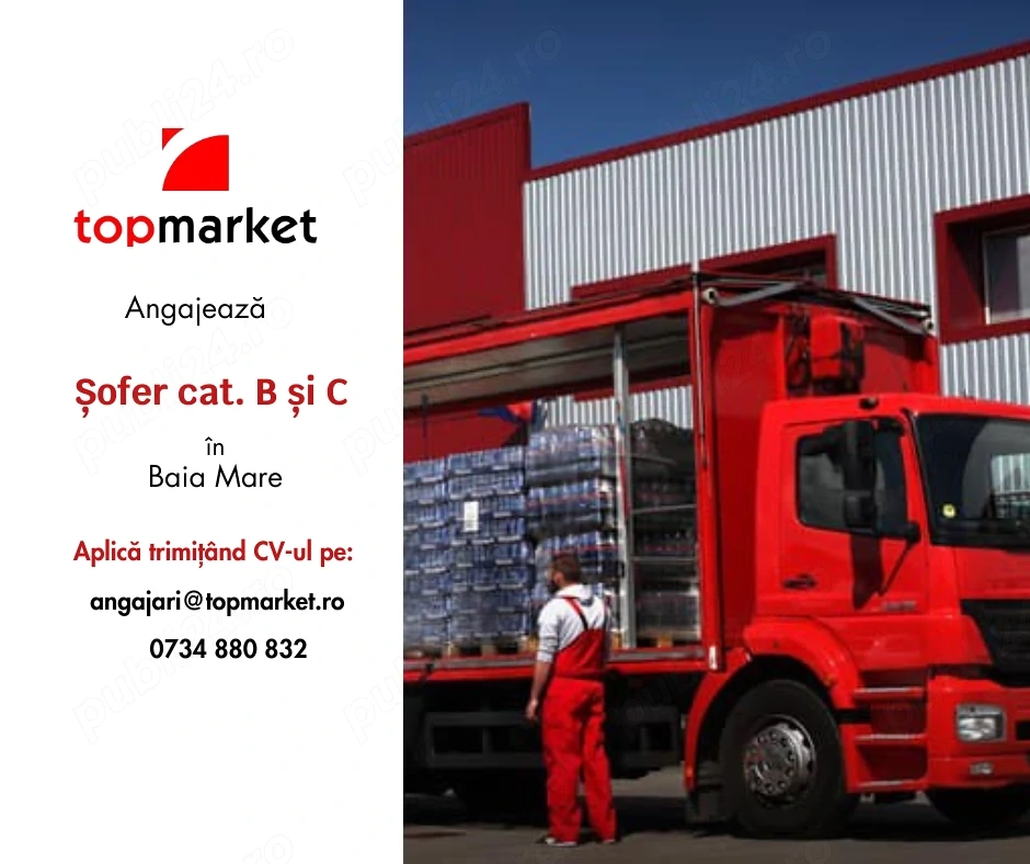 Angajăm șoferi categoria B sau C cu experiență în distribuție marfă în Baia Mare