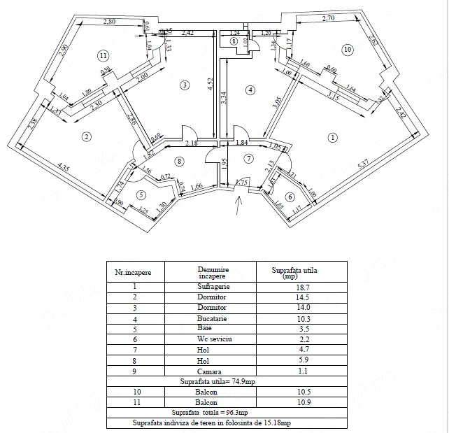 Apartament 3 camere HEXAGOANE