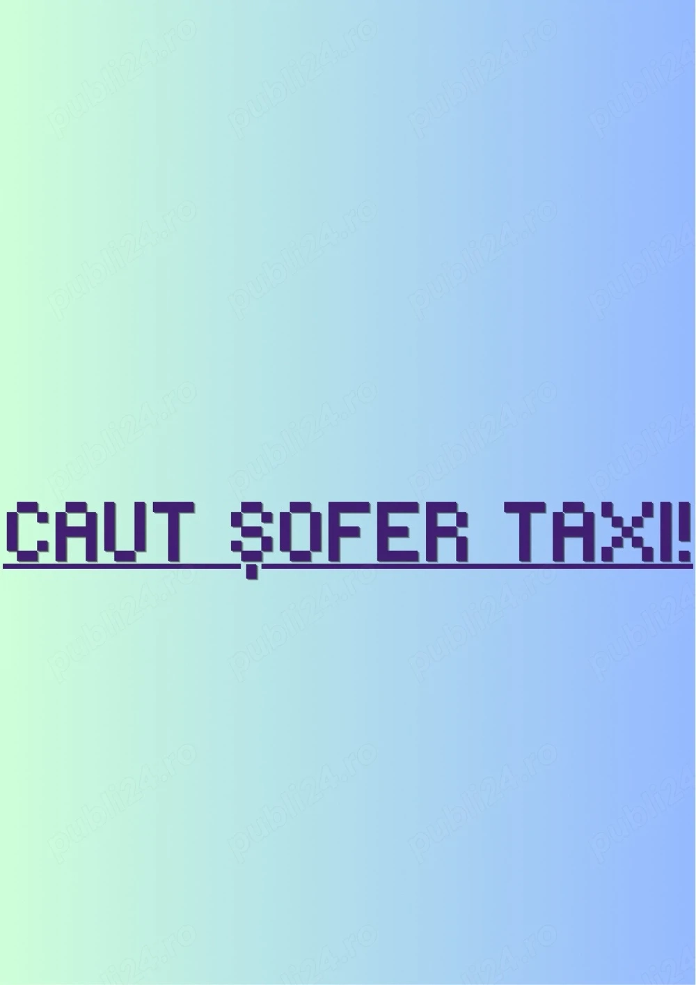 Firma autorizata, cauta sofer taxi pe Timisoara