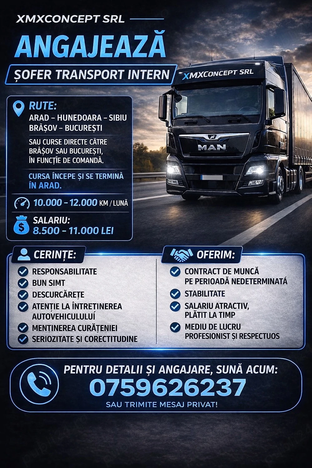 Angajăm Șofer Transport Intern   România