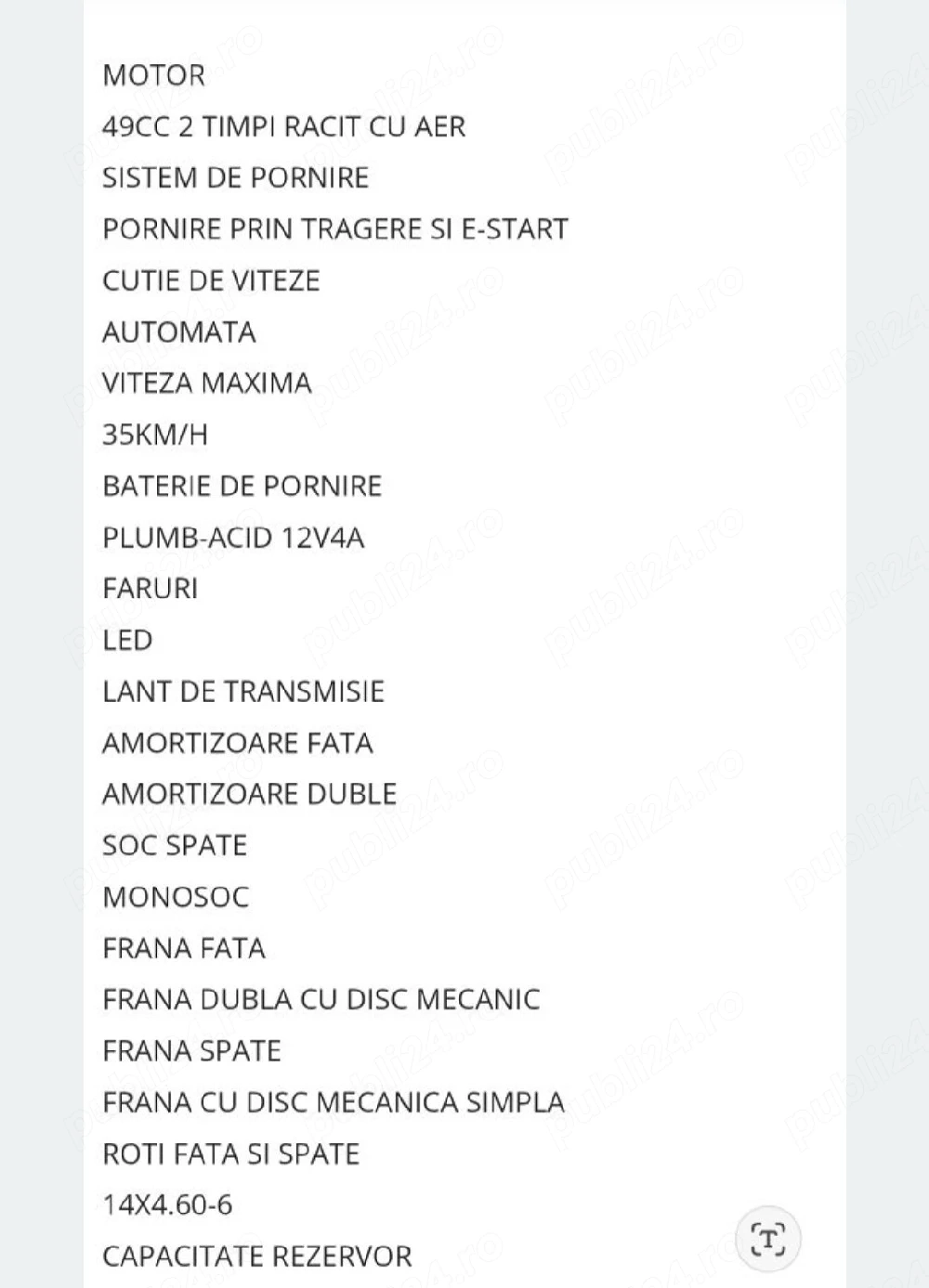 atv copii  benzina 49cc