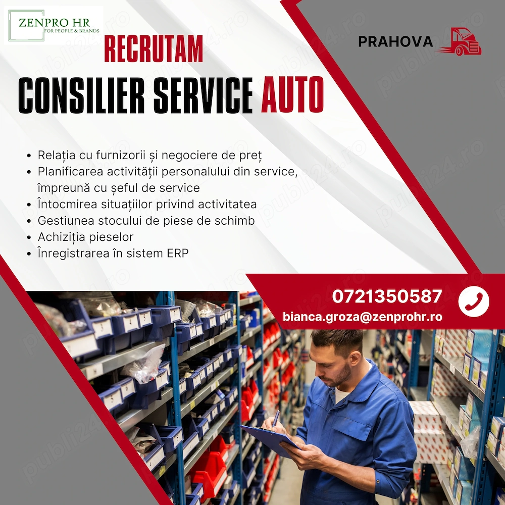 Recrutam Consilier Service Auto