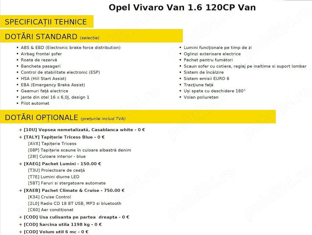 Opel Vivaro 2019 (Extra Lung)