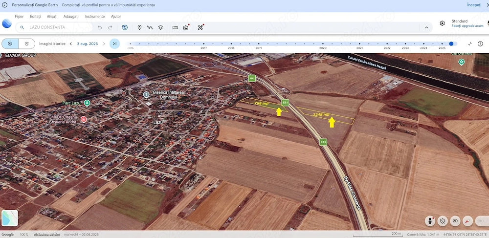 Teren 4016 mp Lazu lângă A2   aproape de case vile   investiție excelentă