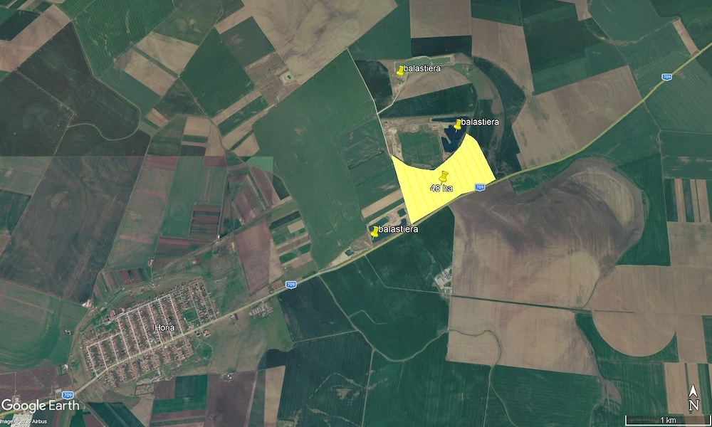 48 ha teren arabil la soseaua Arad -Siria