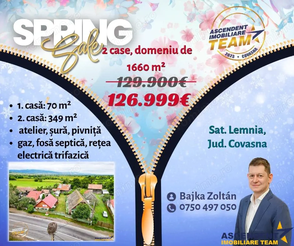 FILM!  2 case,domeniu de 1.660mp, cu atelier,anexe,Lemnia,Covasna