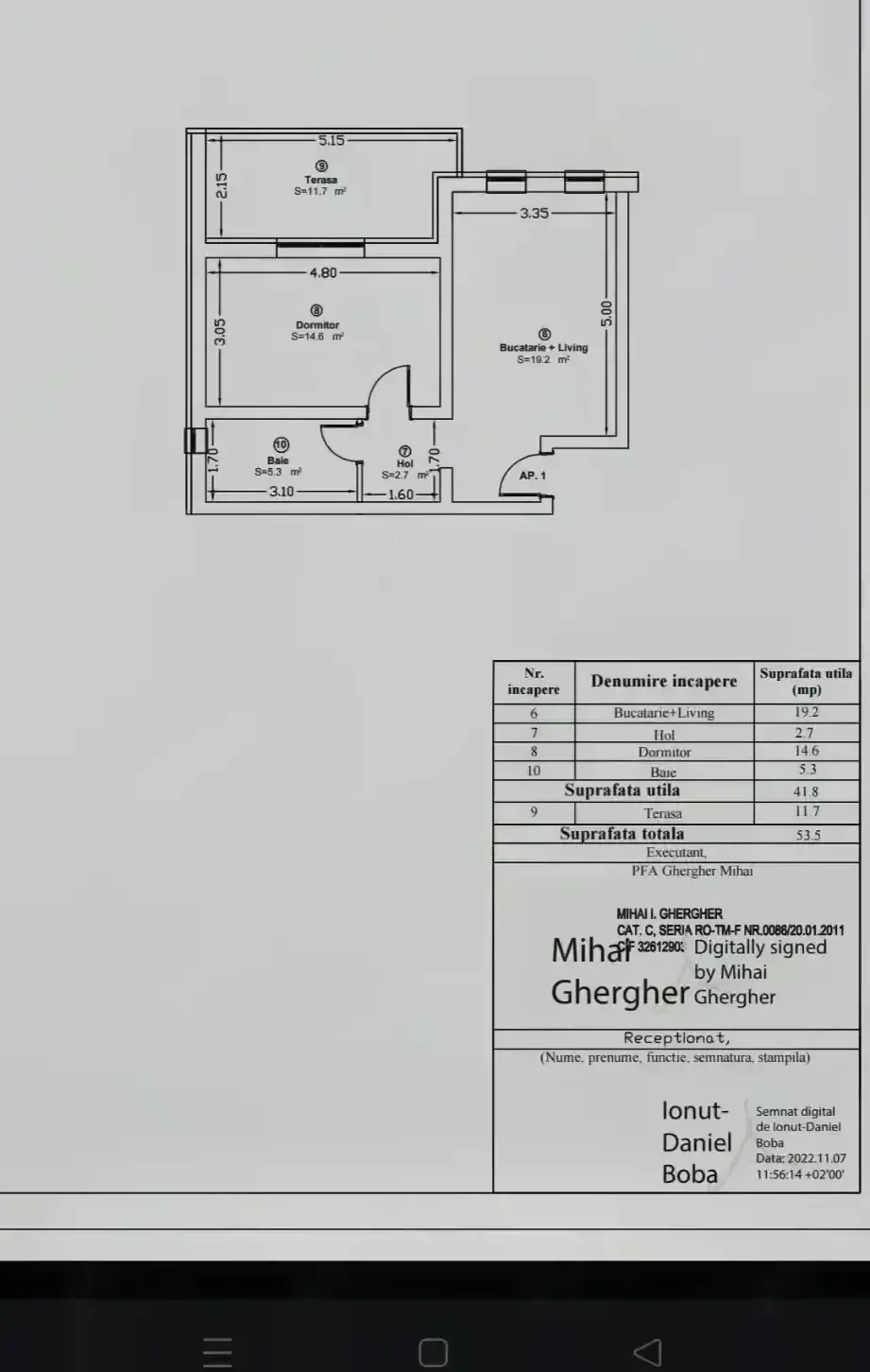 Apartament 2 cam.,4 locuri de parcare, parter 