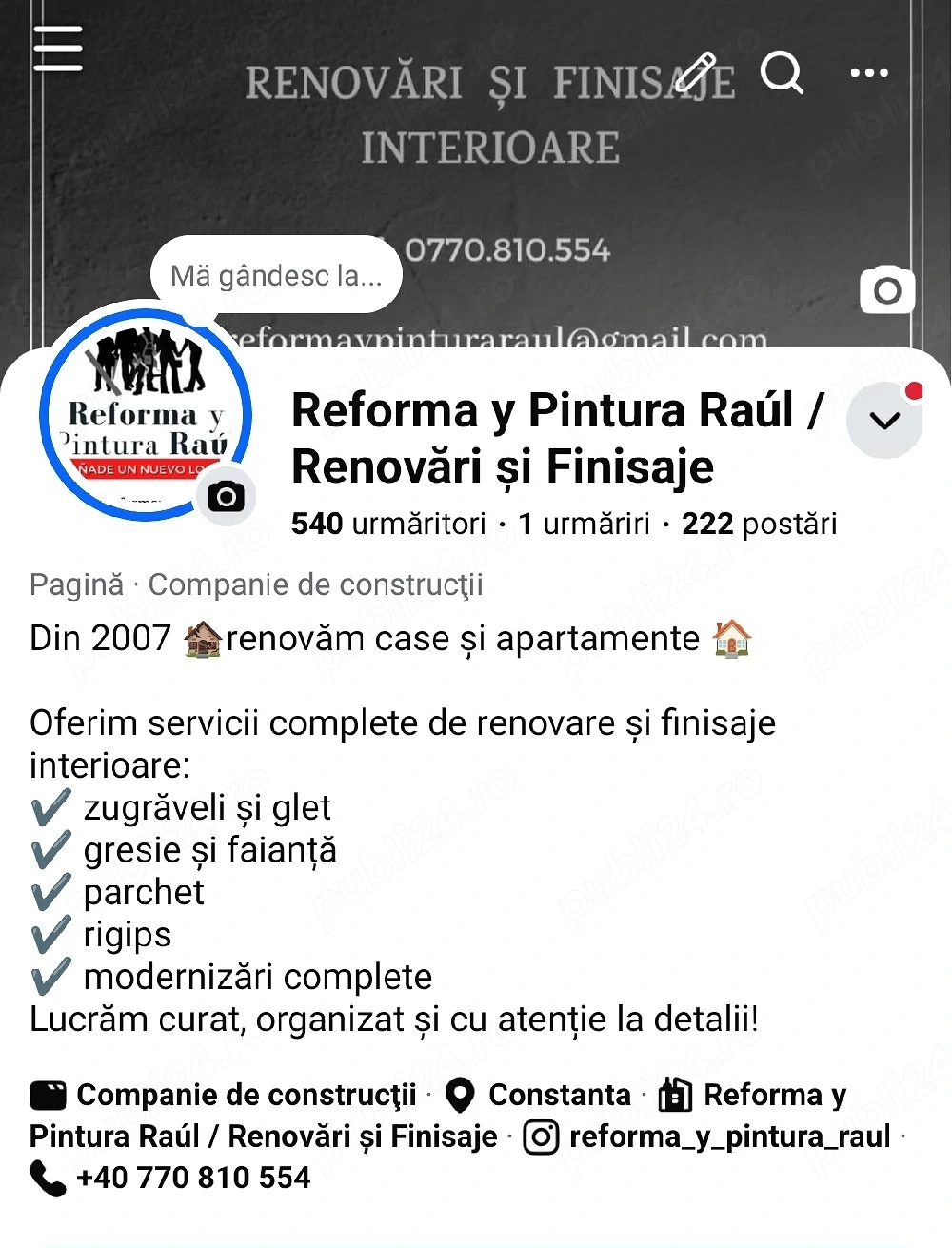 Meseriaș cu experiență (RENOVĂRI și FINISAJE)