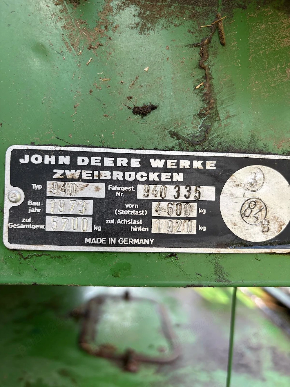 Vand combina John Deere 940
