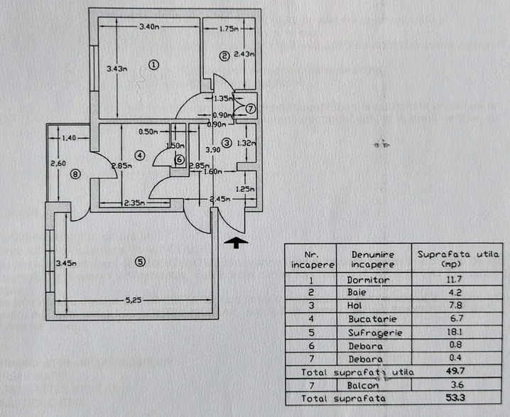 Particular vand apartament de 2 camere decomandat, etajul 3 din 3, zona Negru Vodă - Stefan cel Mare