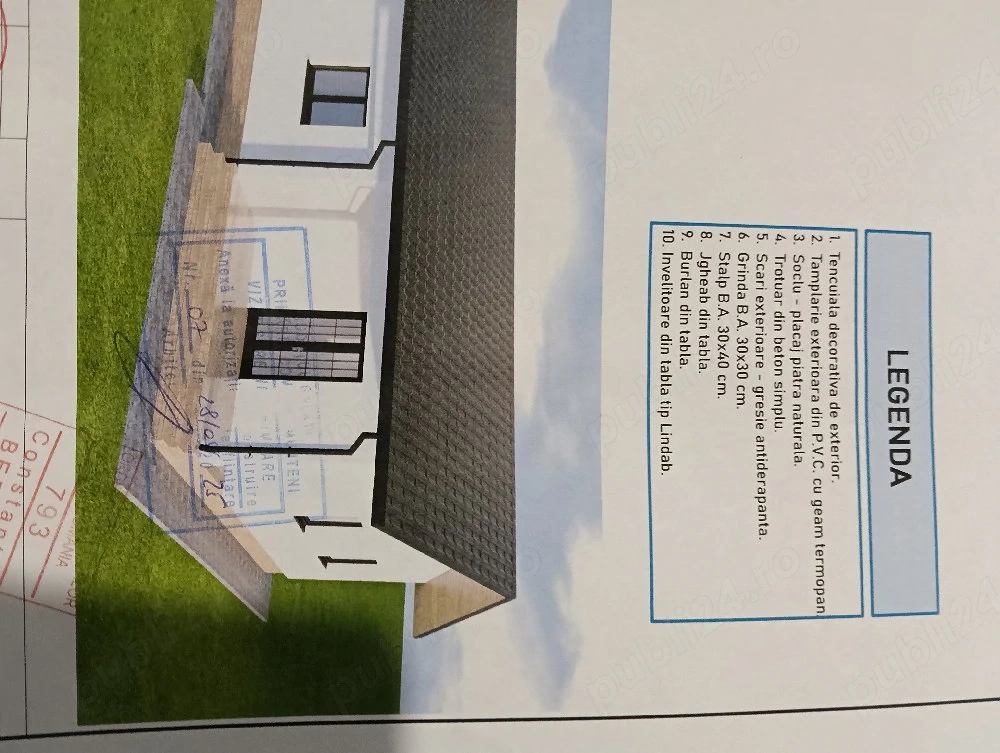 teren intravilan in țigănești, împrejmuit cu radier turnat, bolțari incluși bolțari de beton, 