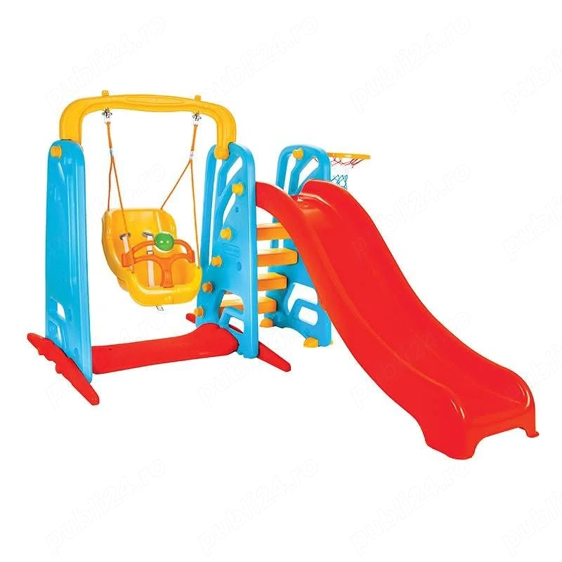 Spatiu de joaca cu tobogan si leagan Wavy Slide.