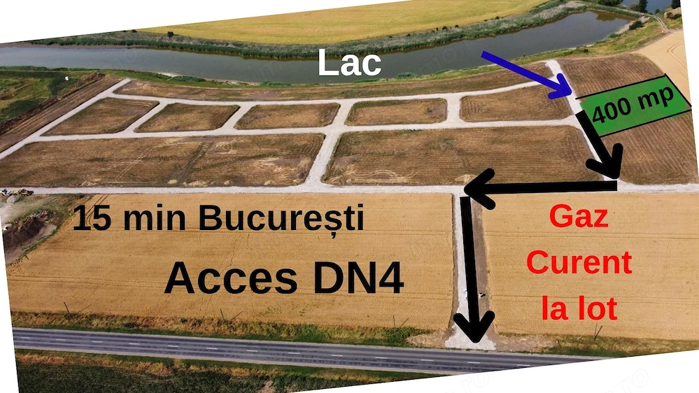Teren Frumusani 400 mp cu Gaz- Curent D.N.4
