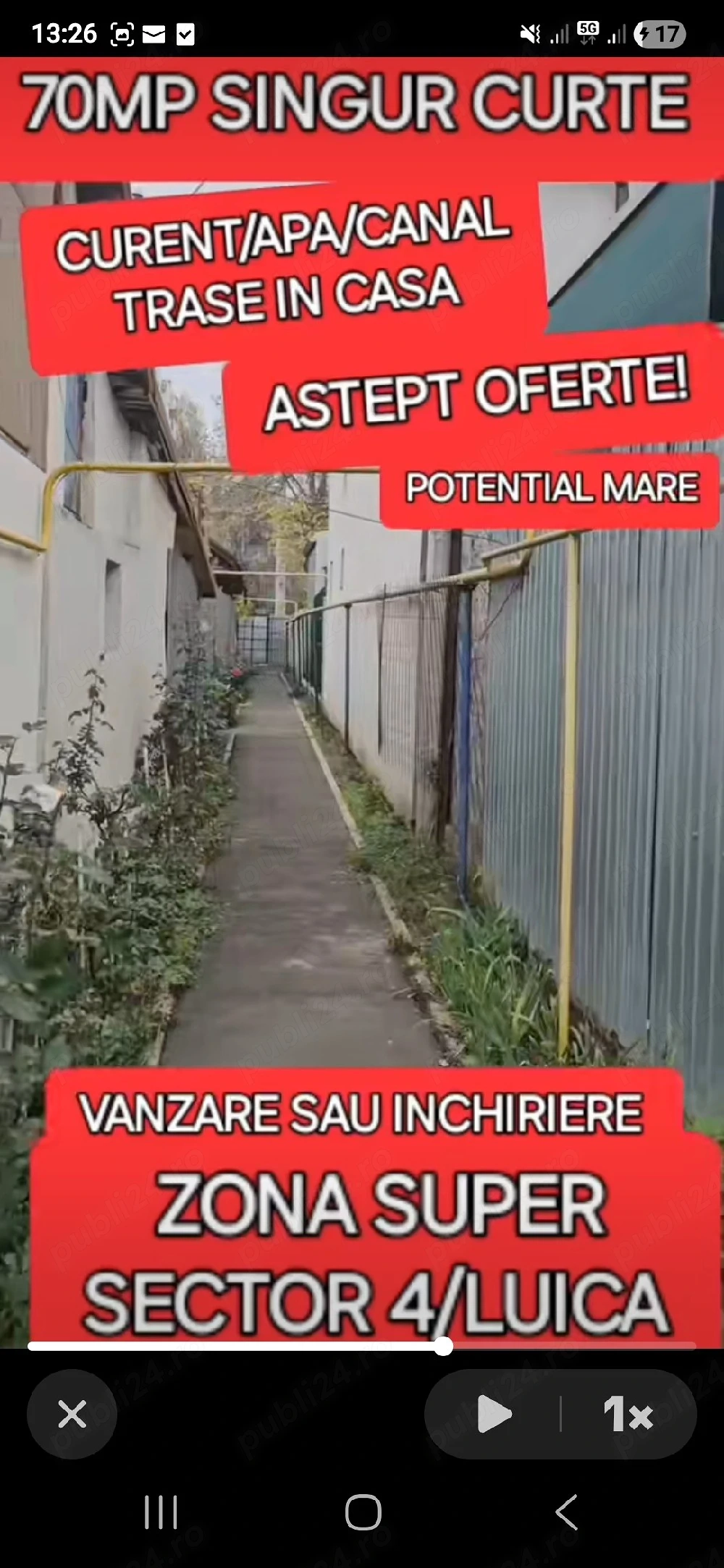 CASA MICA LUICA Sector 4 Curte Mica Super Zona Strada Privata Toate Utilitatile Necesita Renovare
