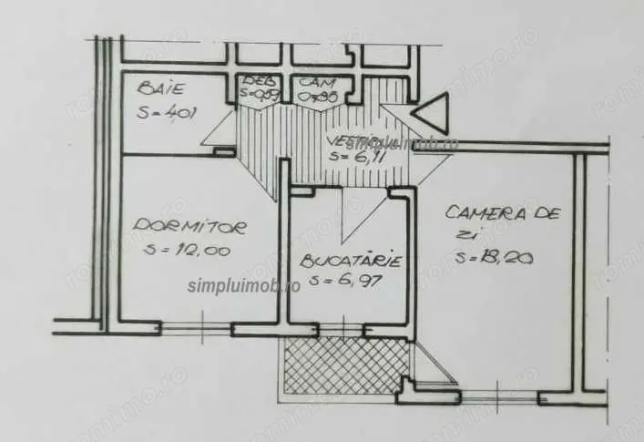 Decomandat Centrala Proprie 2 Camere Dristor Bloc 1984