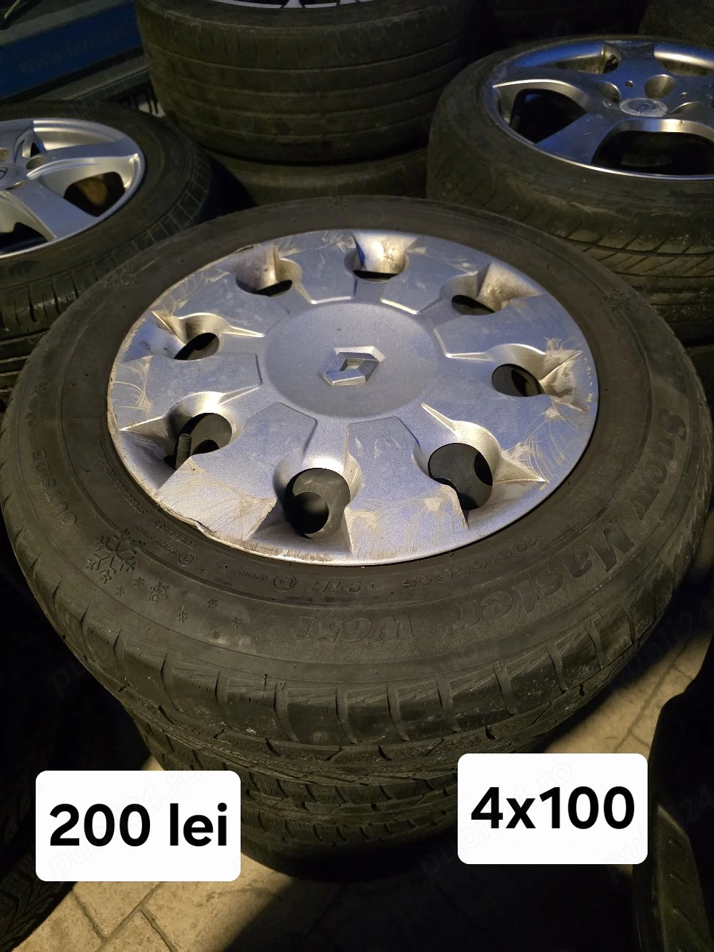 Set 4 jante tabla 4x100 cu capace Dacia