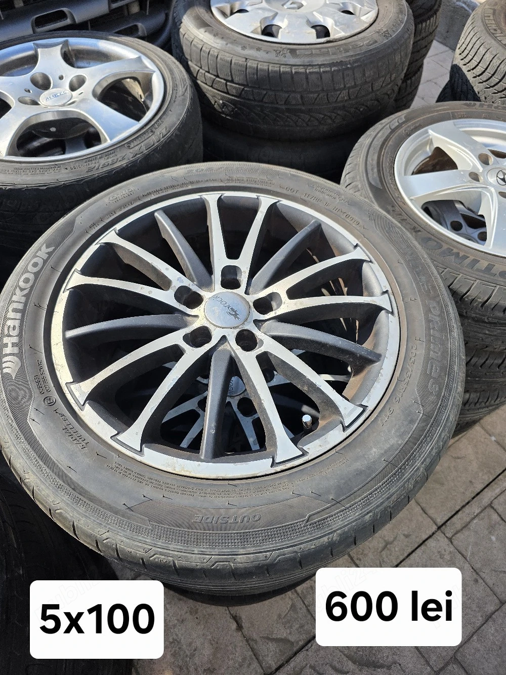 Set 4 jante aliaj 5x100 pe 16 fara anvelope Golf 4 Audi A3